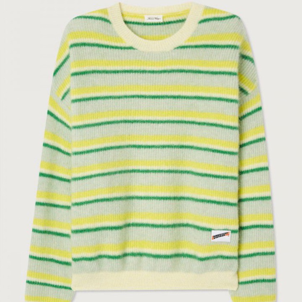 American Vintage Vitow Jumper Sweater Stripes Yellow